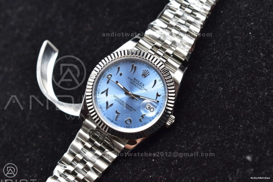 on Marker SA DateJust Dial 126334 Arabic Blue Steel Ice 1:1 Classic DIWF 640 Jubilee 904L 41 Edition Best Bracelet 0826